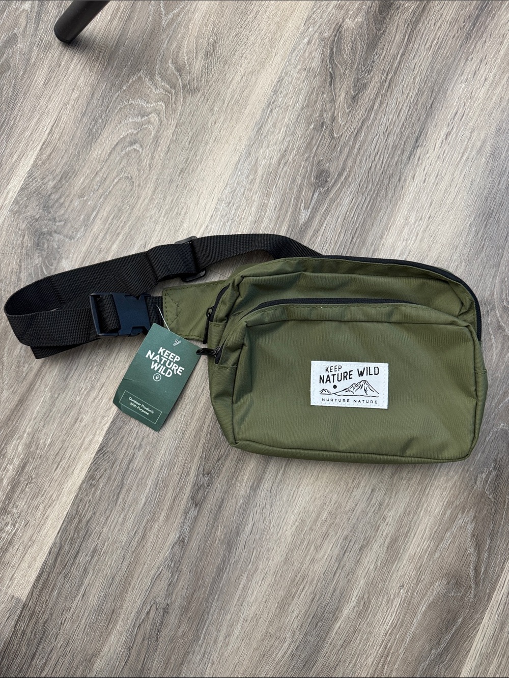 Olive Green Keep Nature Wild Crossbody or Waist Bag